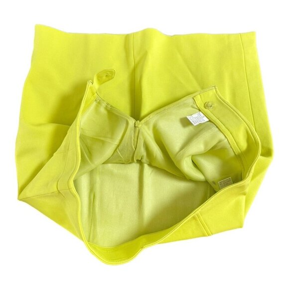 Dana Buchman Y2K Vibrant Neon Yellow‎ Straight Short Skirt Stretch Lined 12 - Picture 11 of 14